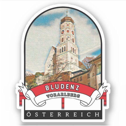 Vorarlberg Bludenz Österreich Souvenir シール (正面)