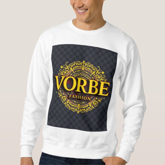 VORBEファッションプレミアム金ゴールドモノグラムラグランTシャツ スウェットシャツ (正面)