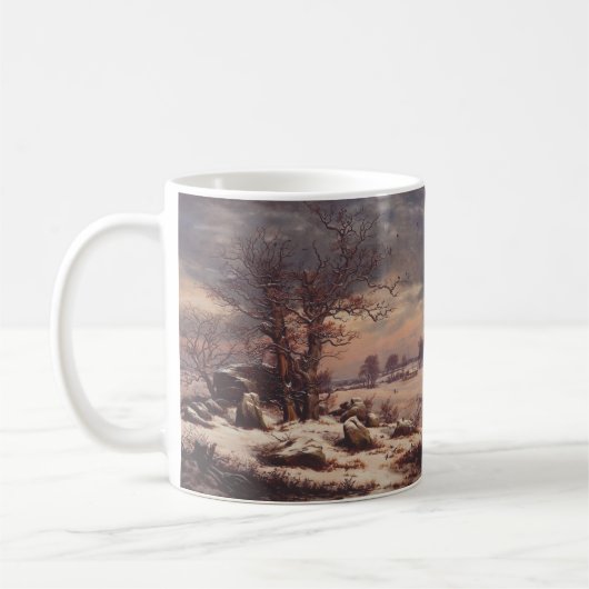 Vordingborg in Winter by J.C. Dahl Fine Art コーヒーマグカップ (左)