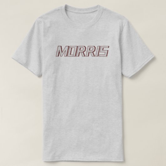 Vorname Name Morris als Designerschrift Rot Tシャツ (デザイン正面)