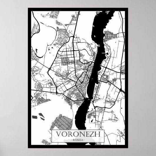 Voronezh Russia City Map ポスター (正面)