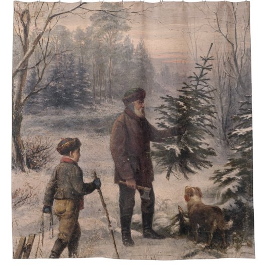 Vorweihnacht | Fクルーガー| ドイツのクリスマス シャワーカーテン (正面)