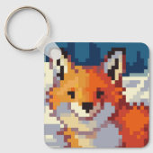 Vos, Fox, PIxel Art, pixelart sleutelhanger  キーホルダー (正面)