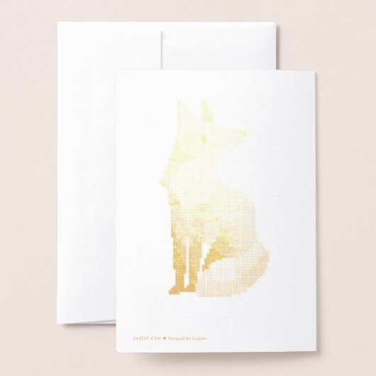 Vos pixelart, Fox, Pixel Art  箔カード (裏面封筒付き)