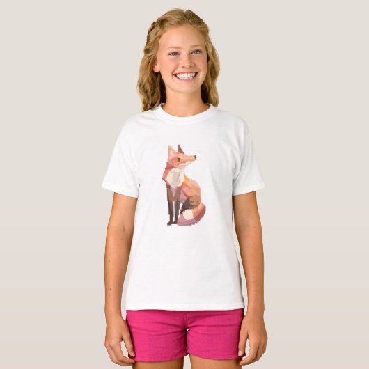 Vos, pixelart, Pixel Art, Fox Tシャツ (正面フル)