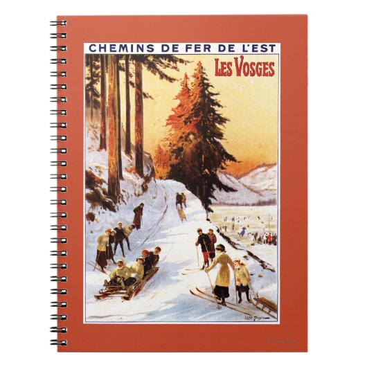 Vosgesポスターでのスリディングとスキー ノートブック (正面)
