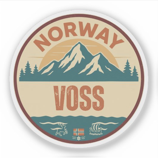 Voss, Norge Norway シール (正面)