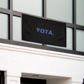 Votaの投票スペインのは青い黒の政モダン治的 横断幕 (ビルの外側)