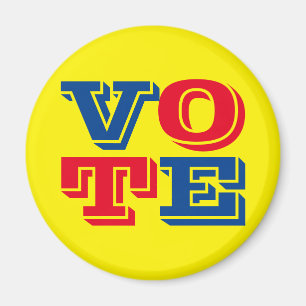 VOTEカスタム文字と色(青)赤黄 マグネット