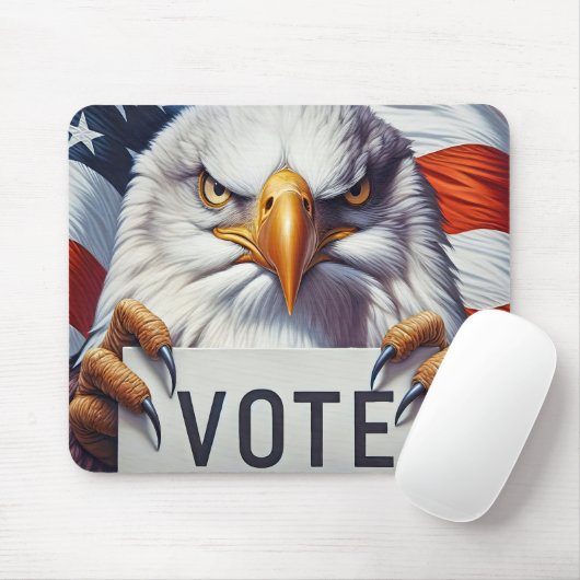 Voteサインを持つハクトウワシ マウスパッド (マウス)