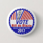Voteビルde Blazio 2017年 缶バッジ (正面)