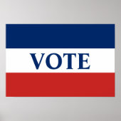 VOTE赤と青のストライプ ポスター (正面)