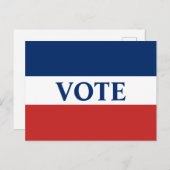 VOTE赤と青のストライプ ポストカード (正面/裏面)