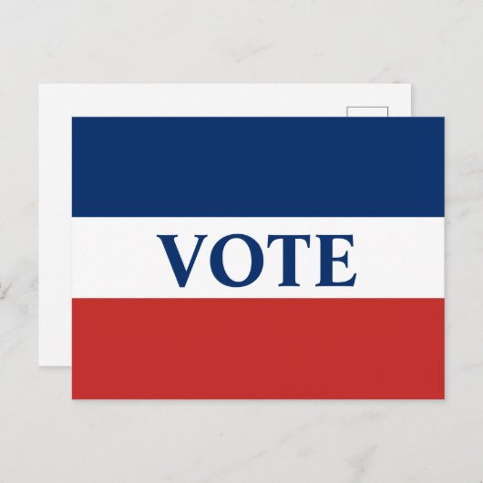 VOTE赤と青のストライプ ポストカード (正面/裏面)