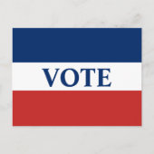 VOTE赤と青のストライプ ポストカード (正面)