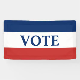 VOTE赤と青のストライプ 横断幕