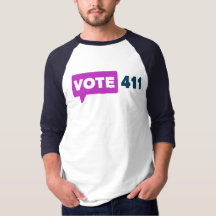 Vote411 3/4袖 ユニセックスラグランT ネイビー袖