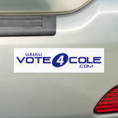 Vote4Coleのバンパーステッカー バンパーステッカー (車上)