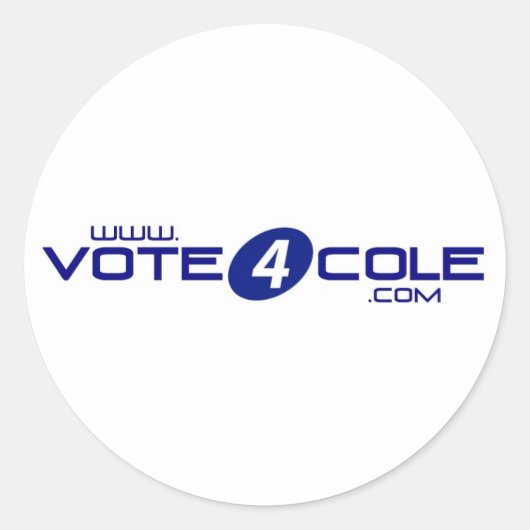 Vote4Coleステッカー ラウンドシール (正面)
