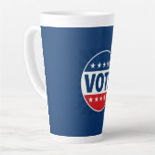 VOTE 太字キャンペーンバッジデザイン カフェラテマグ (左アングル)