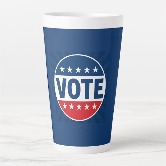 VOTE 太字キャンペーンバッジデザイン カフェラテマグ (正面)