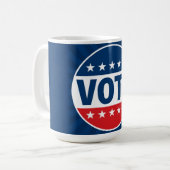 VOTE 太字キャンペーンバッジデザイン コーヒーマグカップ (正面左)
