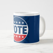 VOTE 太字キャンペーンバッジデザイン ジャンボコーヒーマグカップ (正面右)