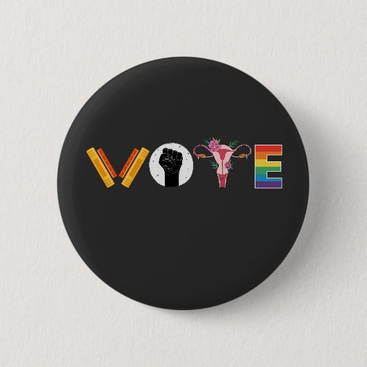 VOTE 本 子宮 LGBT サポート 缶バッジ (正面)