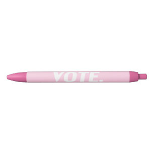 "vote" -薄いピンクの白 黒ボールペン