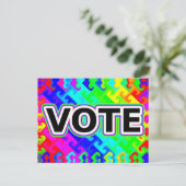VOTE (虹の波背景) ポストカード (スタンド正面)