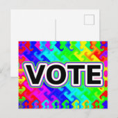 VOTE (虹の波背景) ポストカード (正面/裏面)