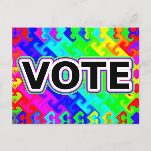 VOTE (虹の波背景) ポストカード (正面)
