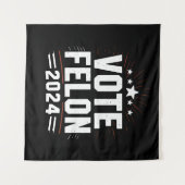 Vote 重罪人トランプ 2024 選挙 投票 ジョーク タペストリー (正面(横))