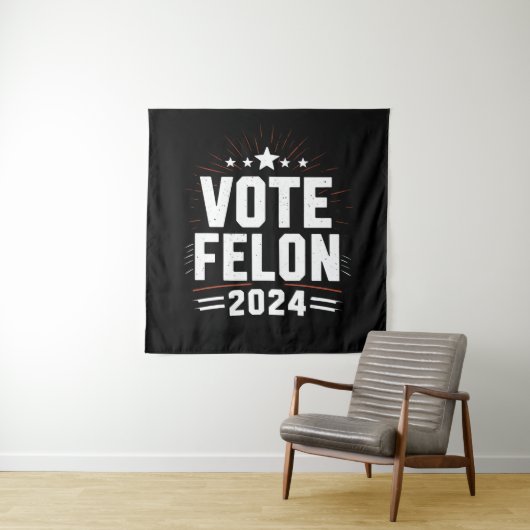 Vote 重罪人トランプ 2024 選挙 投票 ジョーク タペストリー (インサイチュ)
