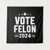 Vote 重罪人トランプ 2024 選挙 投票 ジョーク タペストリー (正面)