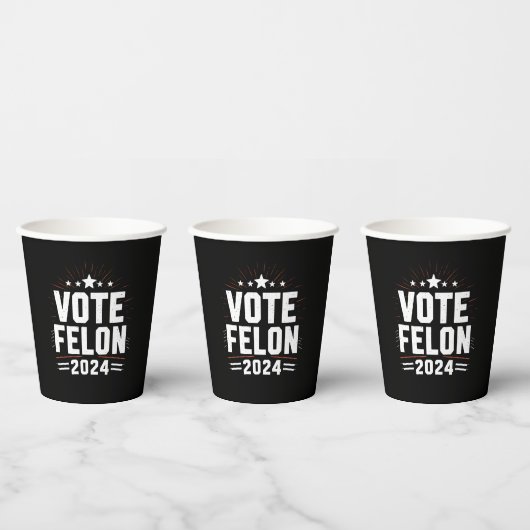 Vote 重罪人トランプ 2024 選挙 投票 ジョーク 紙コップ (複数)