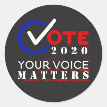 Vote 2020 Your Voice Matters roundチェックボックス