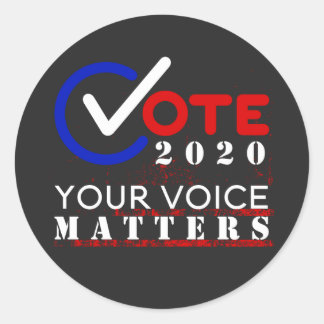 Vote 2020 Your Voice Matters roundチェックボックス ラウンドシール