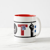 VOTE American、RBG、USPS、BLM、平和と平等 ツートーンマグカップ (正面右)