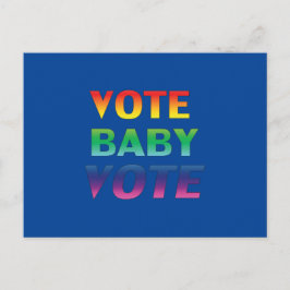"Vote Baby Vote" プライド LGBTQ LGBT レインボー 青 ポストカード