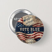 Vote Blueボタン、民主党選挙PIns 缶バッジ (正面&裏面)