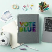 "Vote Blue"プライドlgbtレインボーカラー シール (iPadカバー)