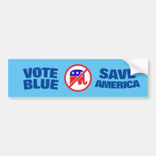 Vote Blue -米国、アンチGOP バンパーステッカー