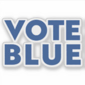 "Vote Blue"青文字スタンプ シール (正面)