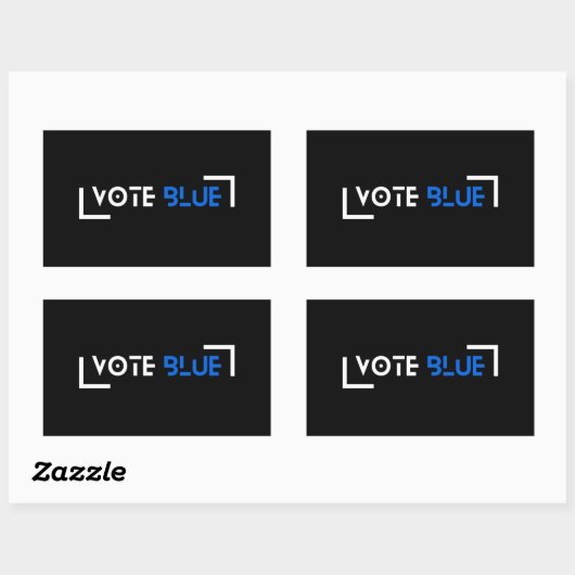 Vote Blue Customizable 長方形シール (シート)