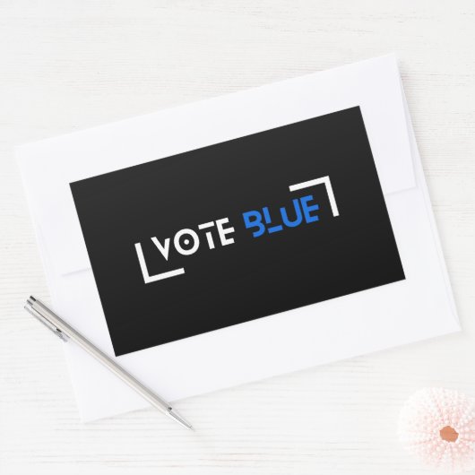 Vote Blue Customizable 長方形シール (封筒)