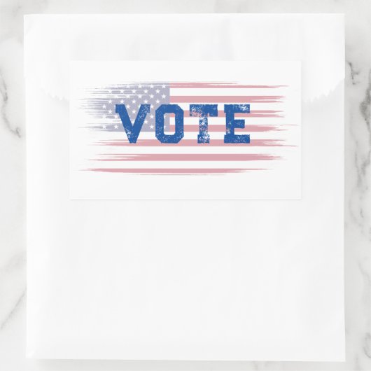 Vote Blue Customizable 長方形シール (バッグ)