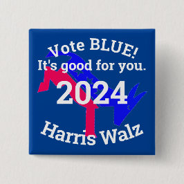 VOTE BLUE Harris Walz 2024ボタン 缶バッジ