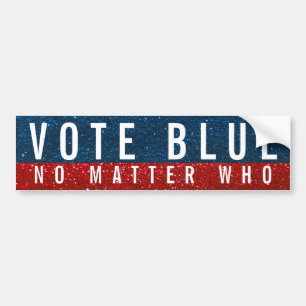 Vote Blue No Matter 2024年選挙グリッター バンパーステッカー