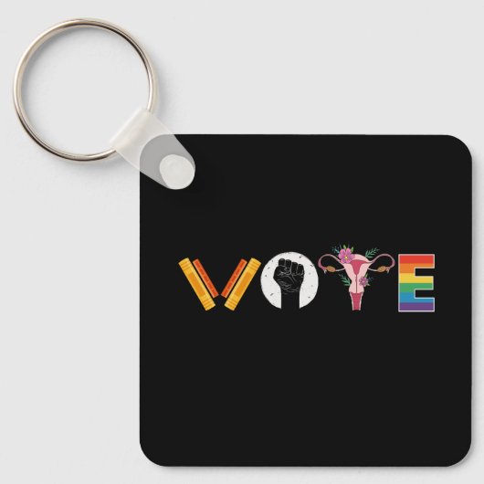 VOTE Books 子宮 LGBT サポート キーホルダー (正面)